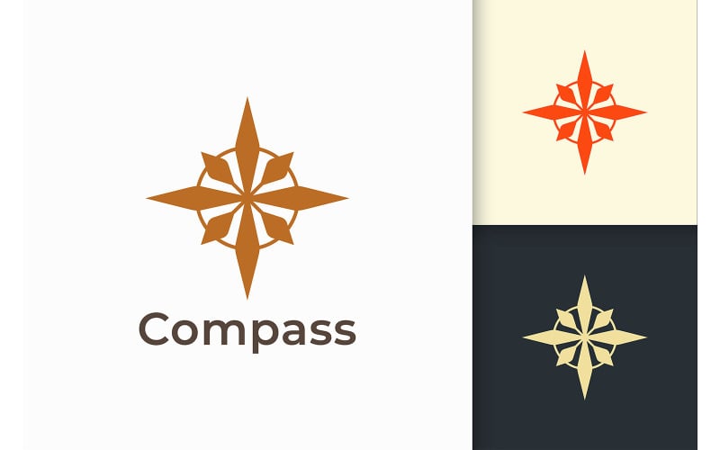 Mountain compass logo design template. Compass silhouette logo clipart.  Adventure logo 22979099 Vector Art at Vecteezy