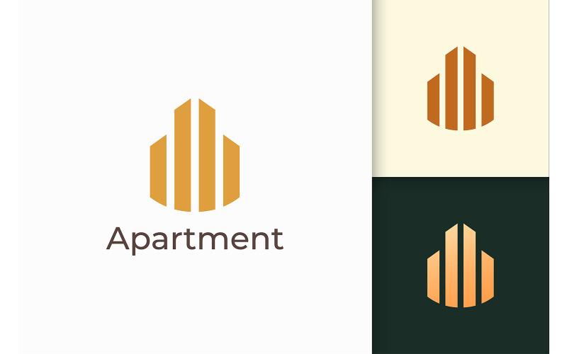 Enkel och modern fastighets- eller lägenhetslogotyp