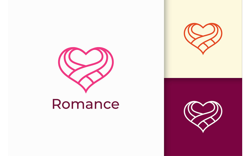 Logo d'amour simple ligne féminine