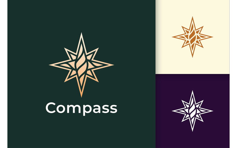 Логотип компаса в современном и роскошном стиле представляет поездку