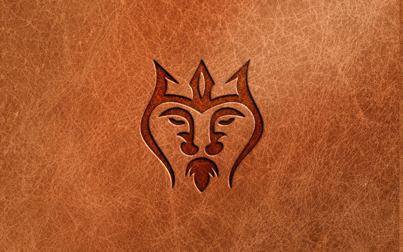 Modèle de logo de mascotte épée tête de lion