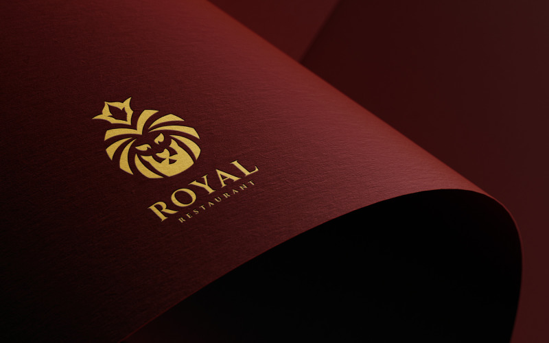 Modèle de logo du roi royal lion