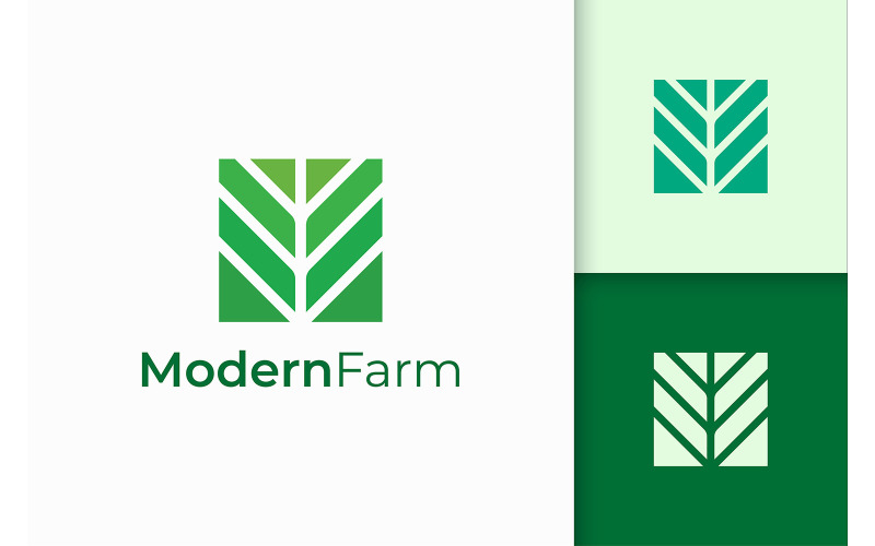 Modern és egyszerű gazdálkodás vagy mezőgazdaság logója