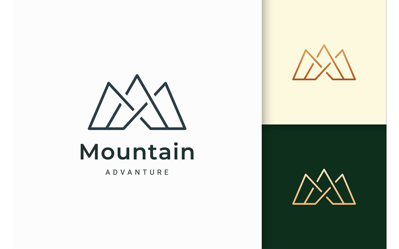 远足或登山的山地标志代表冒险