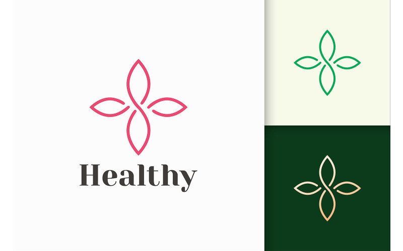 Bloemlogo in vrouwelijk en luxe voor gezondheid en cosmetica