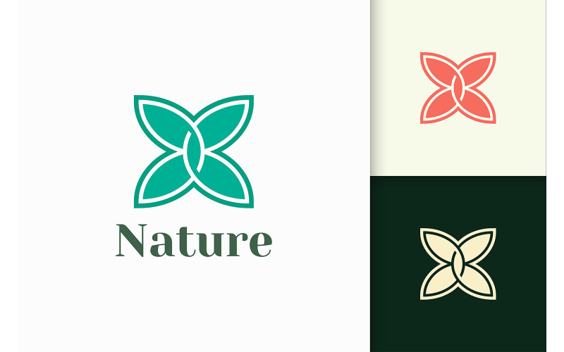 Цветочный логотип в женственности и роскоши для парфюмерии и красоты
