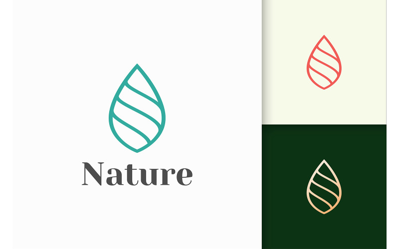 El logotipo de hoja o planta en simple representa la belleza y la salud