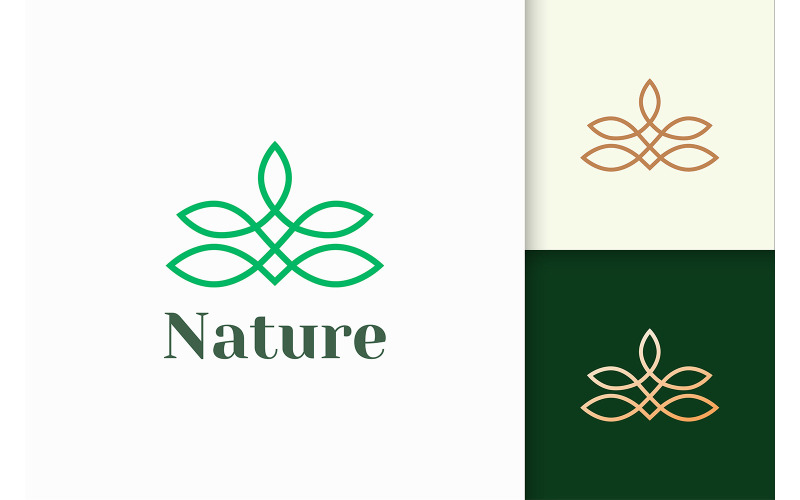 Květinové logo v luxusu představuje zdraví a krásu