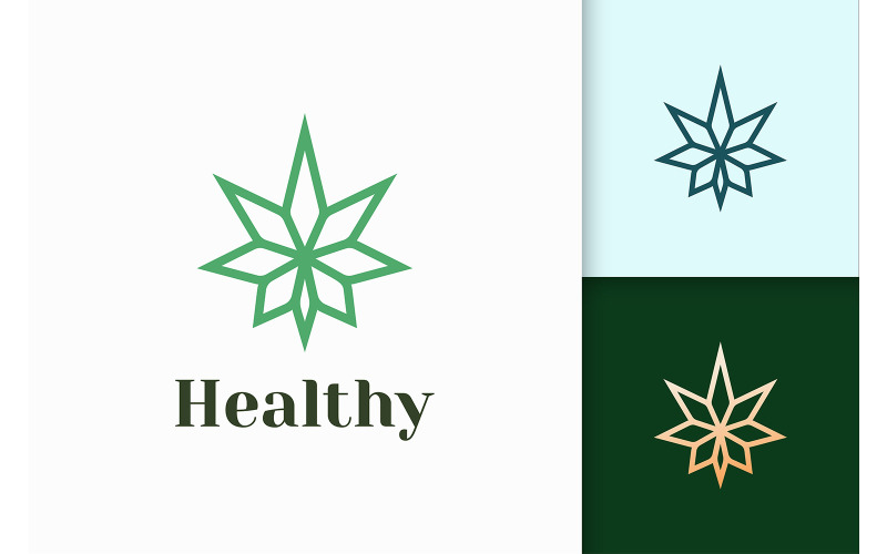 Logo de cannabis en simple et moderne pour drogue ou à base de plantes