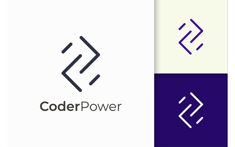 Logo programisty lub programisty w nowoczesnym kształcie