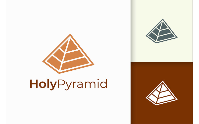 Logotipo de la pirámide triangular en forma simple y moderna