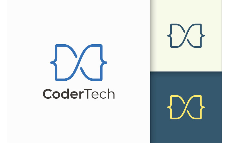 Logotipo do programador ou desenvolvedor simples e moderno