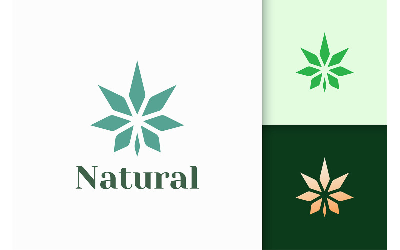 Marihuana-logo in eenvoudig en modern voor drugs of kruiden
