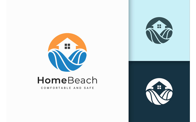 Resort nebo logo nemovitosti v abstraktním a moderním stylu