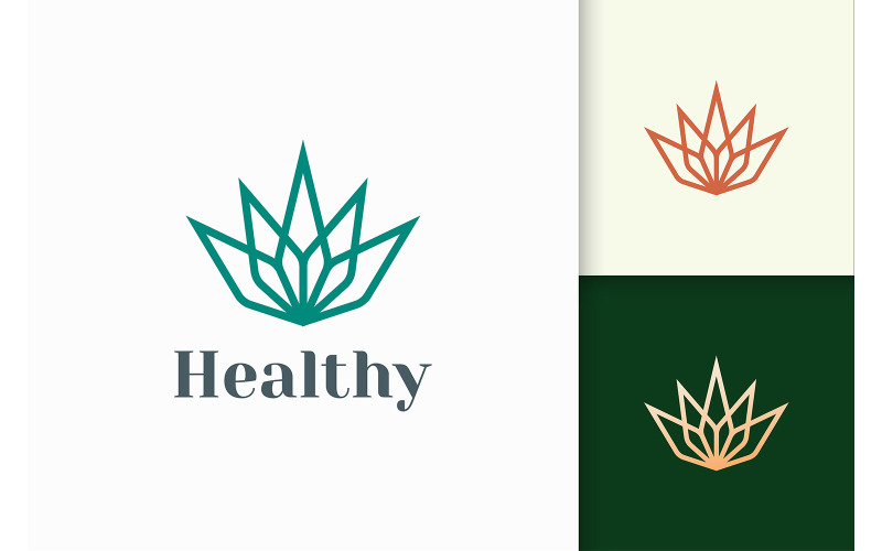 Schoonheids- of gezondheidslogo in bloem voor vitamine- of serumproduct