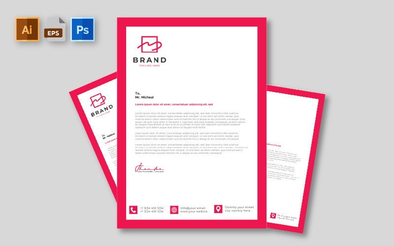 Sjabloon voor gratis briefhoofd - sjabloon voor huisstijl