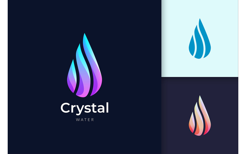 Crystal Water-logo voor schoonheids- en cosmeticamerk