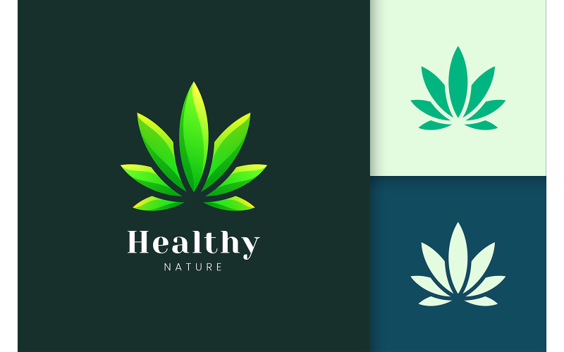 Gröna bladformar för cannabis- eller marijuanalogotyp