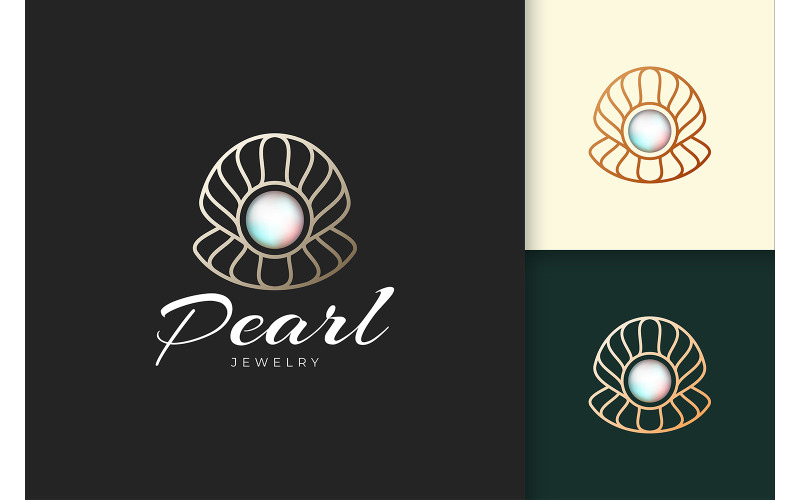 Logo perel nebo šperků v luxusním stylu pro krásu nebo kosmetiku