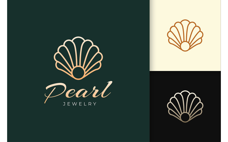 Logo perły lub biżuterii w eleganckim stylu dla urody lub kosmetyku