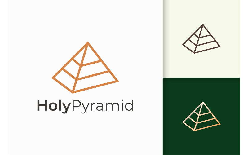 Logotipo de la pirámide triangular en forma minimalista