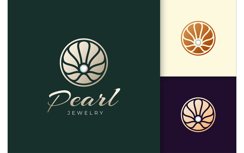 O logotipo da pérola de luxo representa joias ou beleza
