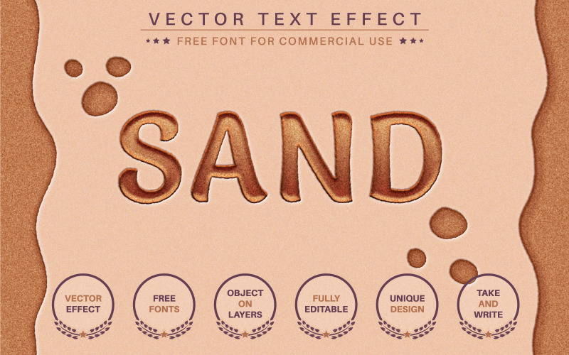 Sand - Editable Text Effect, Font Style,  Graphics Illustration