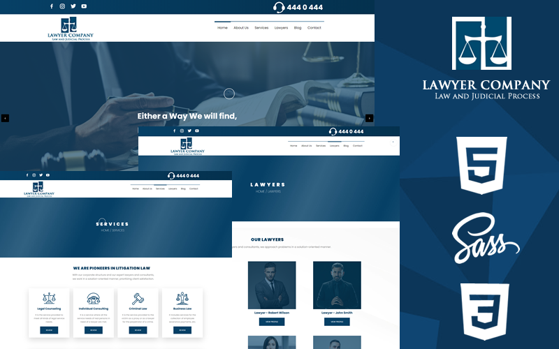 Avvocato Company HTML5 - CSS3 - Template Sito Web a Tema