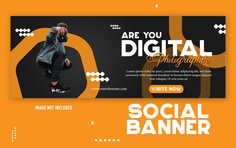 Baner promocyjny reklam fotografii cyfrowej