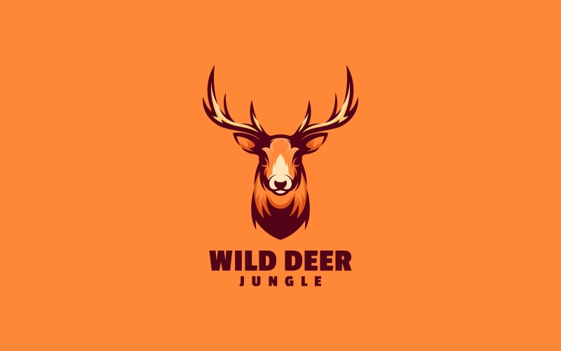 Logo de mascotte simple cerf sauvage
