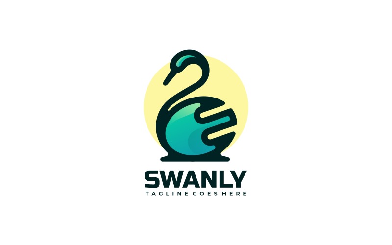 Logo met zwaanverloopmascotte