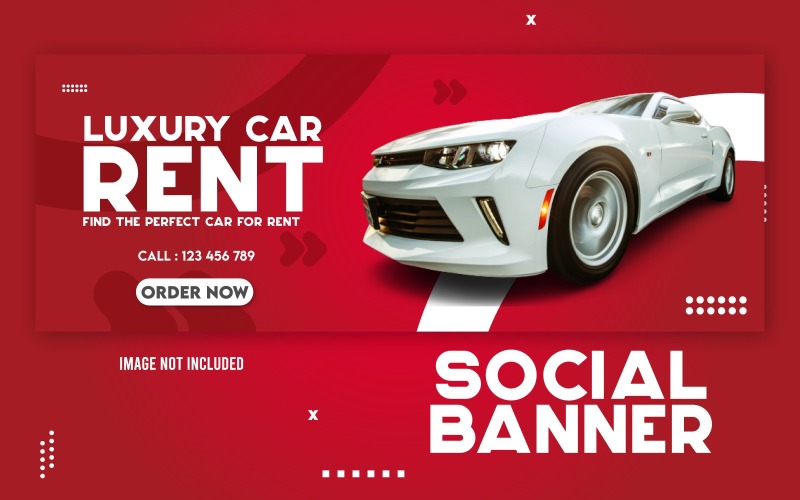 Plantilla de banner web promocional de alquiler de coches