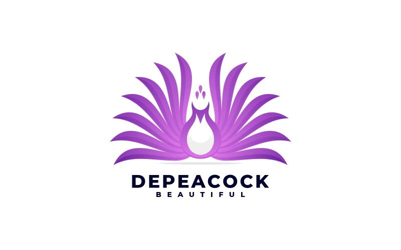 Vector Peacock Gradient Barva Logo Styl