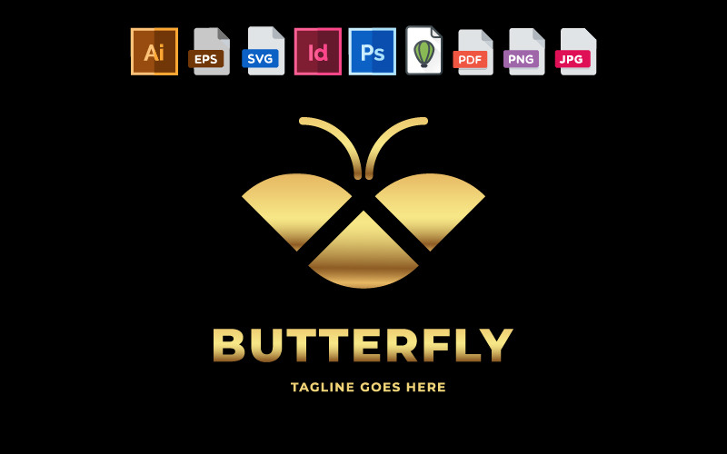 Логотип метелика ідеально підходить для багатьох видів бізнесу та особистого використання