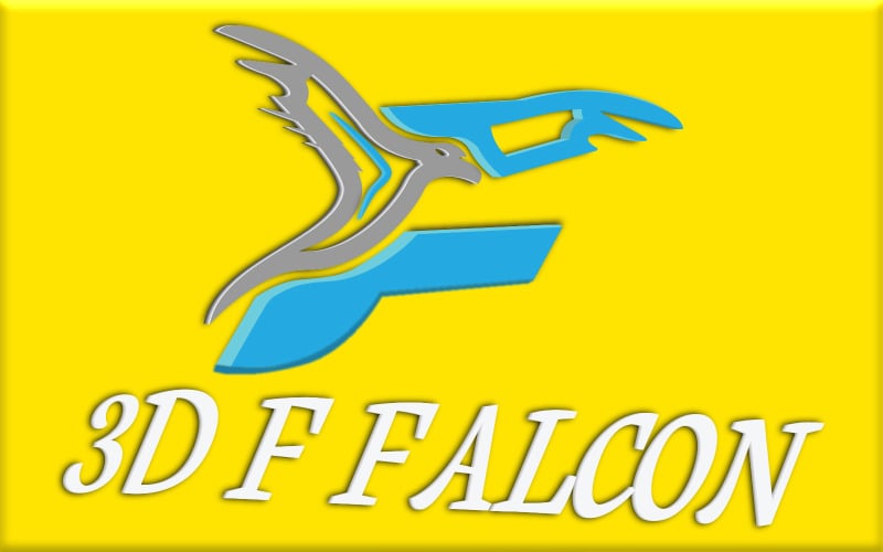 Logotipo creativo de 3D F Falcon Business