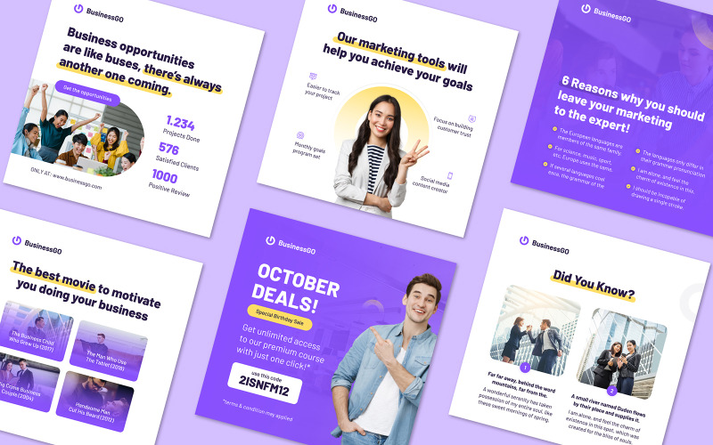 Företagsmarknadsföring Instagram-inläggsmall för sociala medier