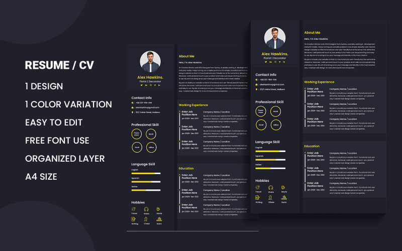 Modèle de CV moderne et créatif