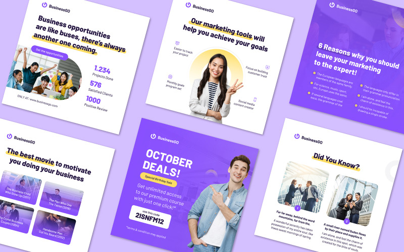 Modelo de mídia social para postagem no Instagram de marketing corporativo