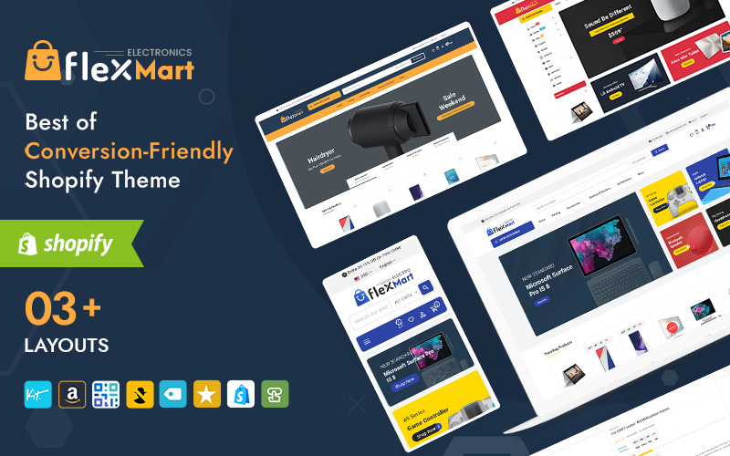 Flexmart Multipurpose Shopify-tema för elektronikbutik
