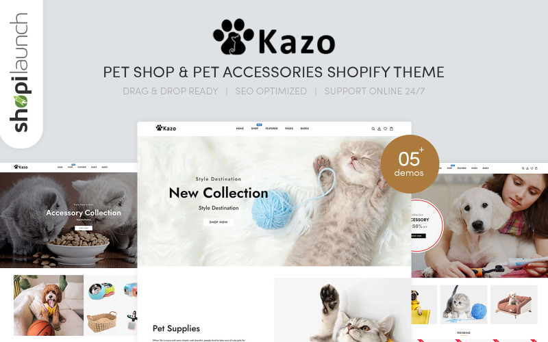 Kazo - 宠物店和宠物配件 Shopify 主题 #216150