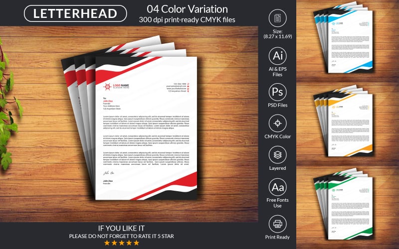 Letterhead Design With Vector And PSD