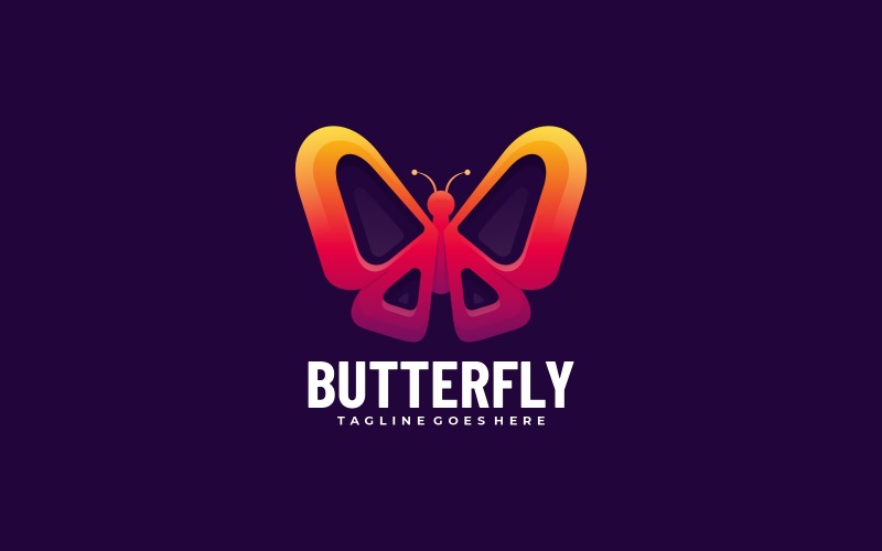 Logo de couleur dégradé papillon vectoriel