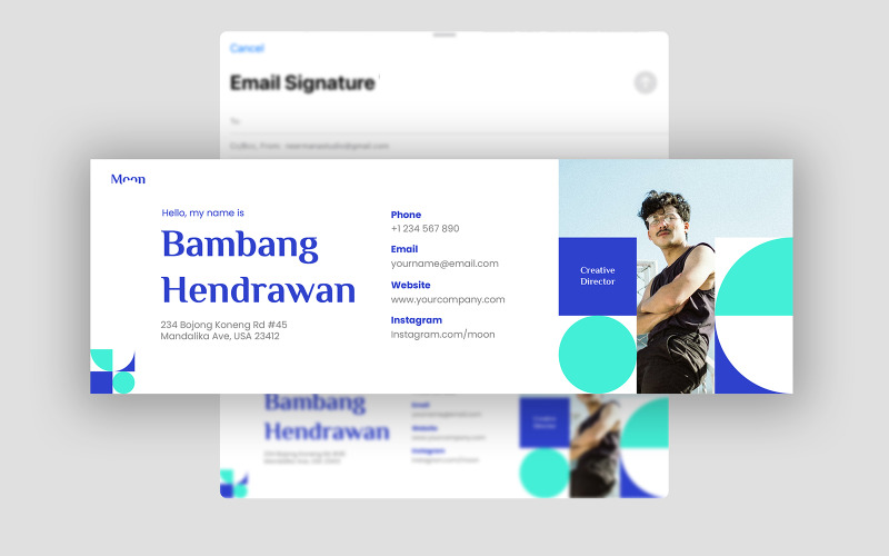 Modèle de signature d'e-mail géométrique simple
