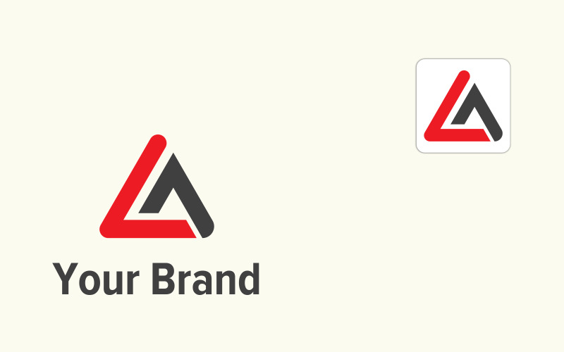 Modelo de design de logotipo criativo de LA