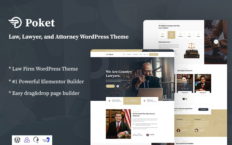 Poket – téma WordPress reagující na právníka a právníka.
