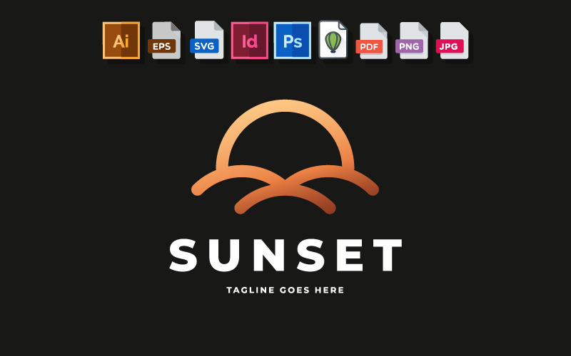 Il logo Sunset è perfetto per molti tipi di attività e per uso personale