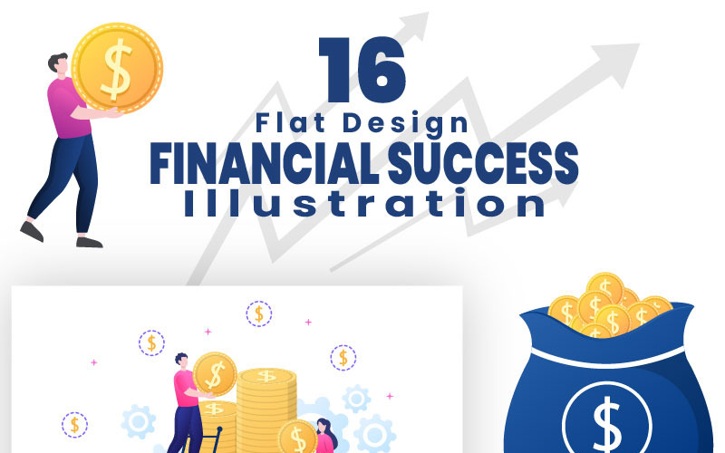16 Investering Finansiell Framgång Frihet Illustration