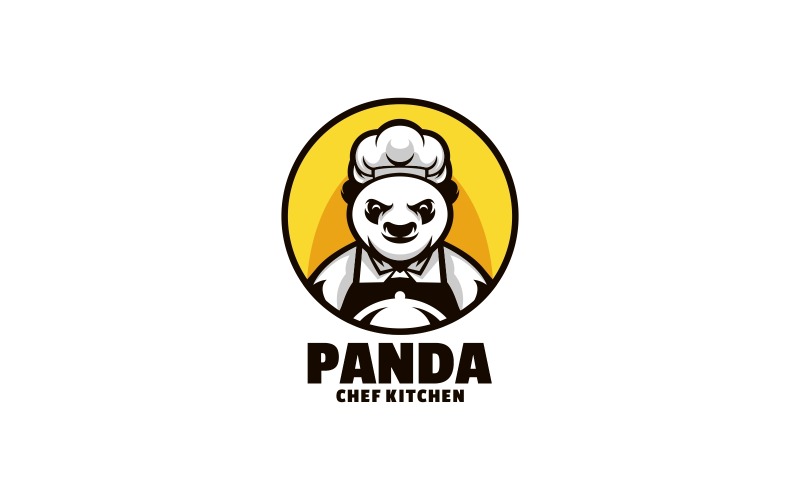 Panda Chef Karton Logo Stijl