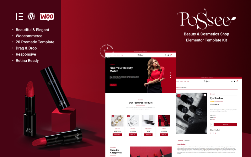 Possee — zestaw kosmetyków do sklepu kosmetycznego