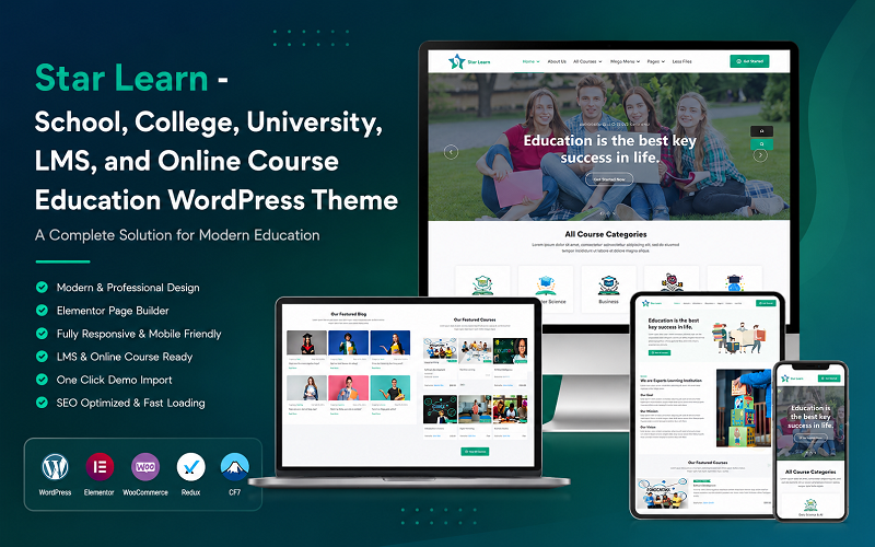 Star Learn - WordPress-thema voor scholen, hogescholen, universiteiten, LMS en online cursussen